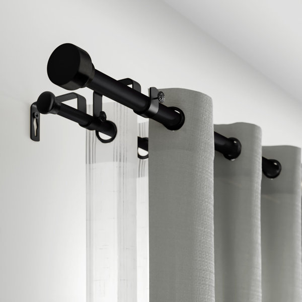 Greyleigh™ Adjustable Overall Width x 1'' Diameter Double Curtain Rod
